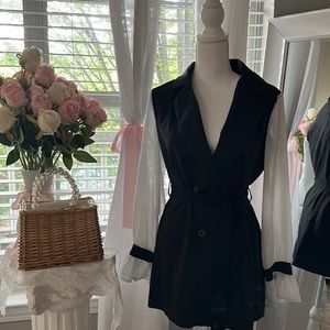 Black and White Blazer Dress